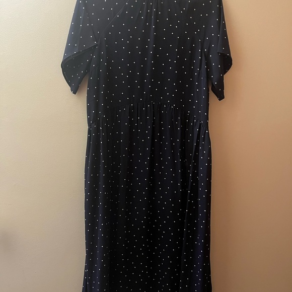 Yas from ASOS Chic Navy Polka Dot Midi Dress - Picture 2 of 6